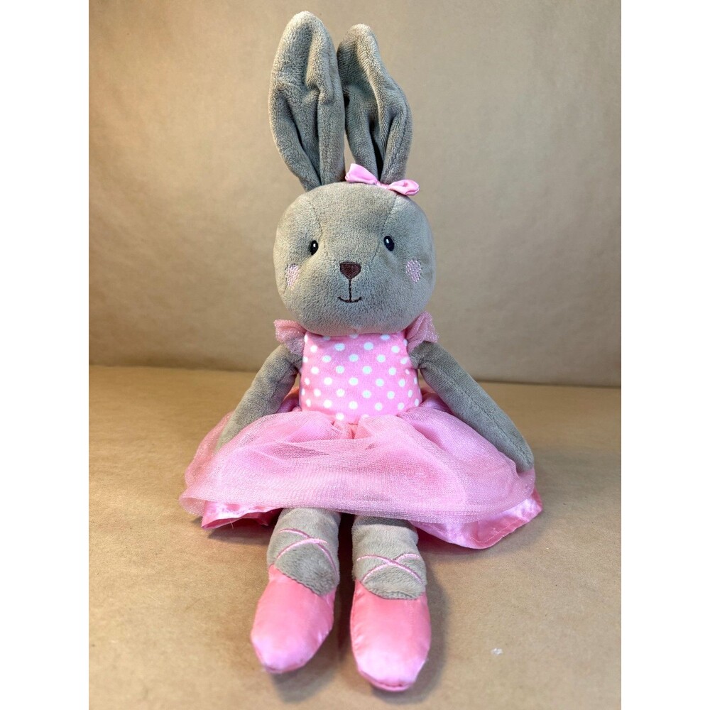Spark Create Imagine Ballerina Bunny Plush Gray Pink Tutu Rattle 20"